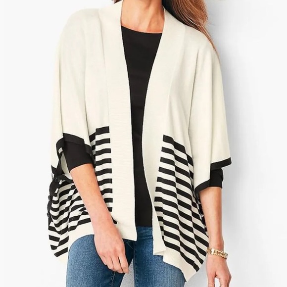 Talbots Sweaters - Talbots striped poncho sweater M/L